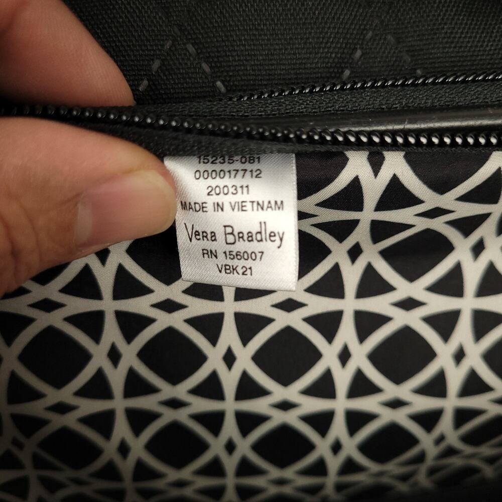 Vera Bradley Quilted Rolling Carry On Travel Bag Luggage Suitcase Black - Picture 15 of 16